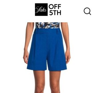 Blue 100% Linen Shorts 6